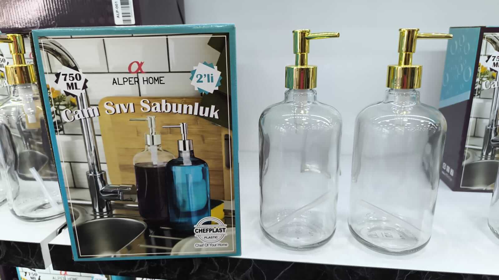 75 CL 2 Lİ CAM  SIVI SABUNLUK *1 KL=7 PK