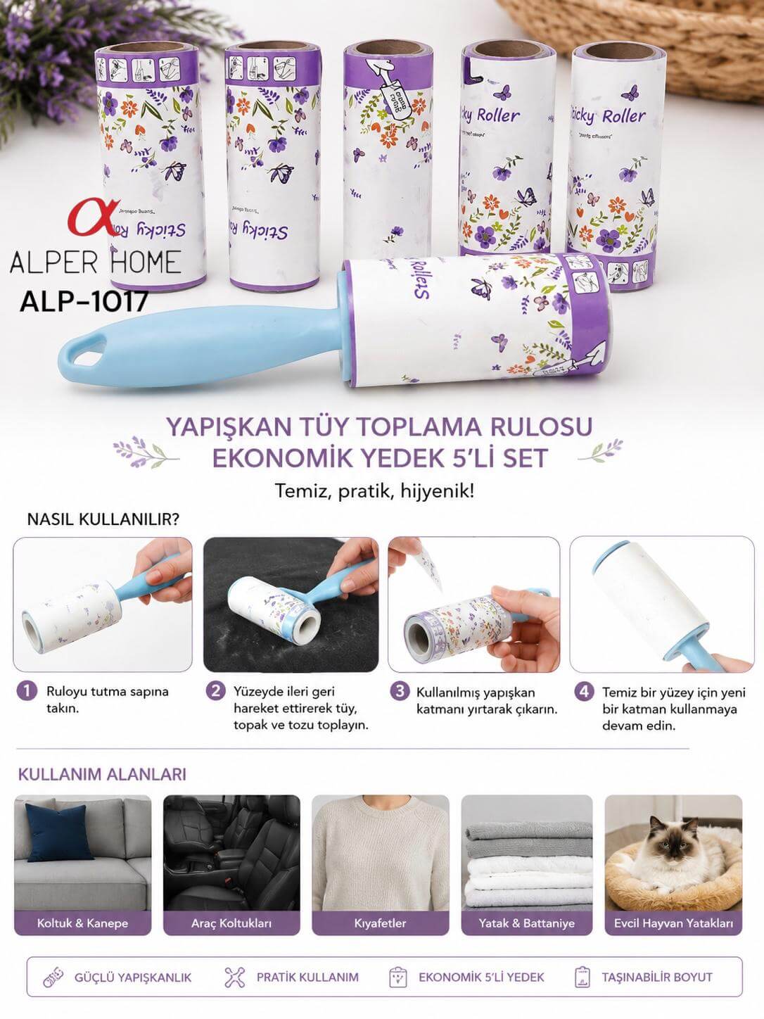 6 LI TÜY TOPLAMA RULOSU*100