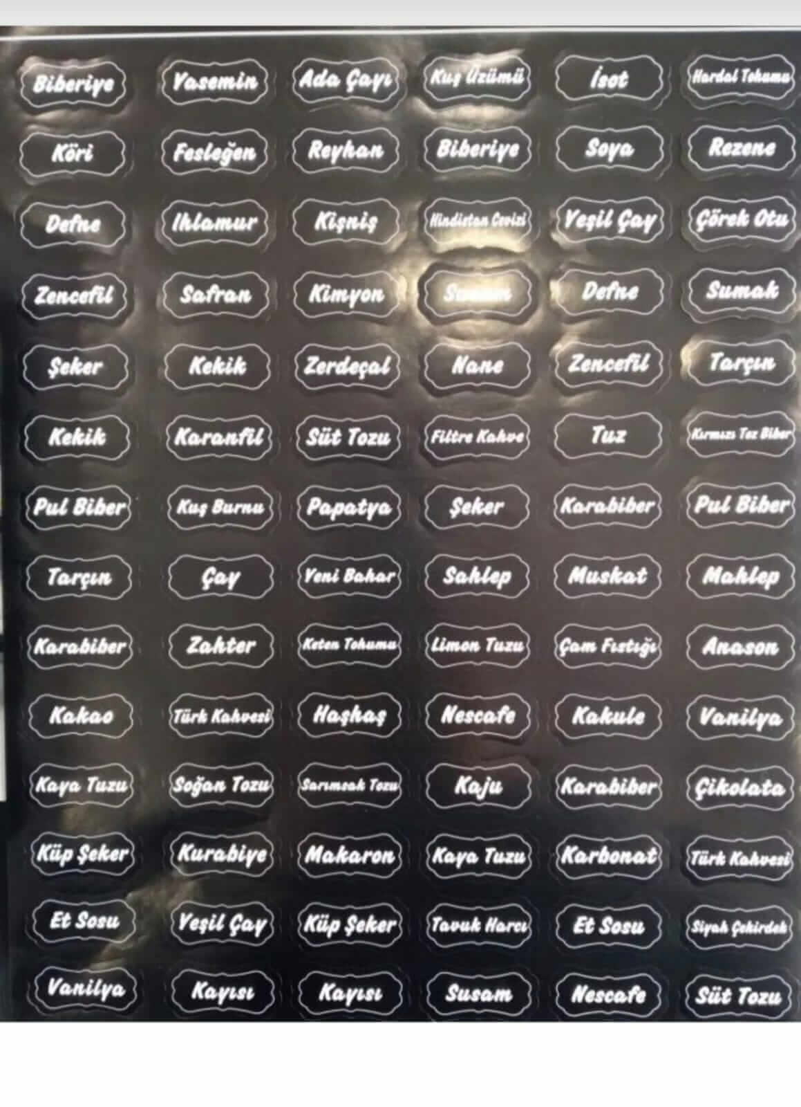 129 LU SİYAH  YAPIŞKAN MUTFAK ETİKETİ*50